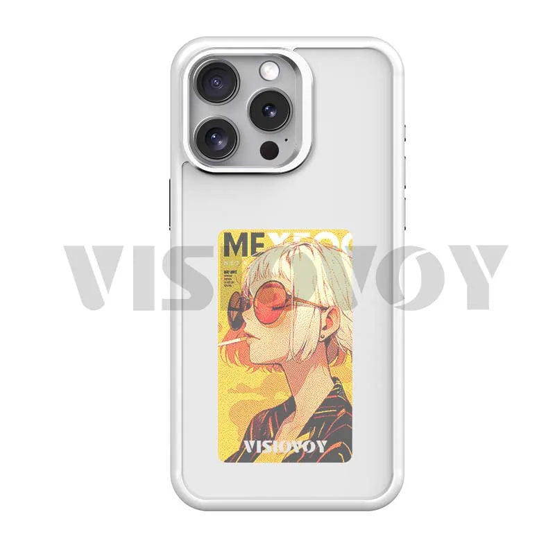 NFC-Enabled Smart Phone Case: The Anime Adventure for Your iPhone 16, 15, 14, 13 Pro Max! Complete with 4 Color Screen & DIY Cartoon Girl Fun!