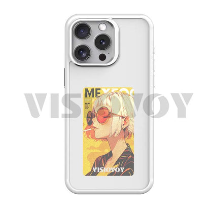 NFC-Enabled Smart Phone Case: The Anime Adventure for Your iPhone 16, 15, 14, 13 Pro Max! Complete with 4 Color Screen & DIY Cartoon Girl Fun!